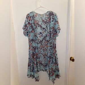 Ariat women’s size XS/S blue floral open front cardigan